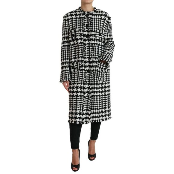 Dolce & Gabbana Jackets & Blazers - Dolce & Gabbana Black White Houndstooth Trench Coat Women's Jacket